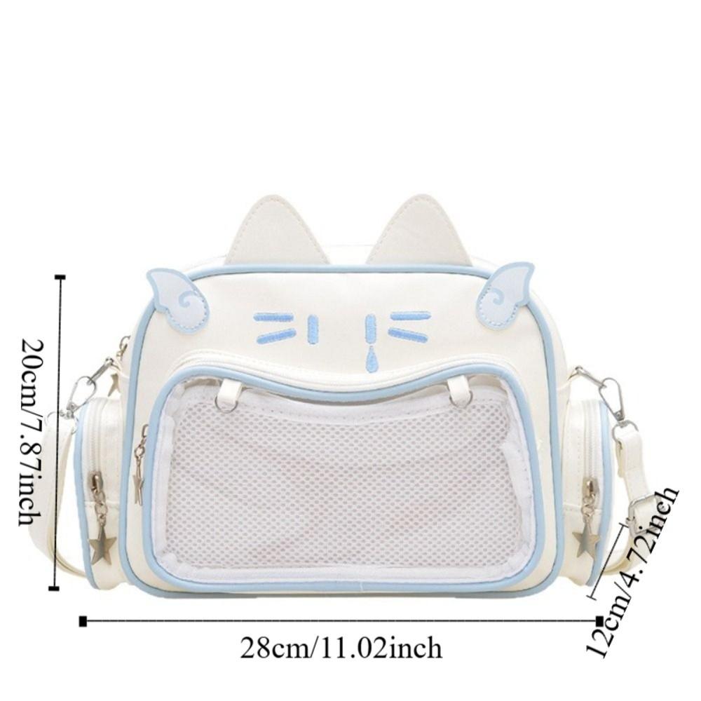 Preppy Style Cute Cat Itabag JK Kawaii Y2K Shoulder Bag Creative Transparent Pocket Bag  Outdoor