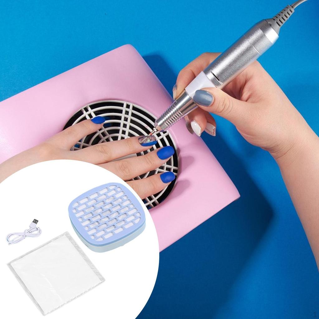 Nail Dust Collector for Acrylic Polishing Portable Manicure Pedicure Home