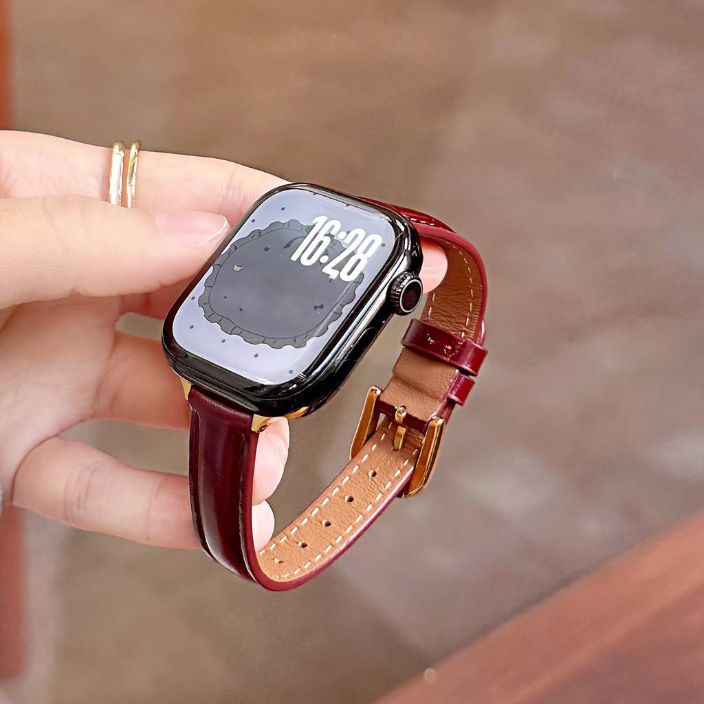 Hochwertiges geöltes Lederarmband für Apple Watch 49 46 45 44 42 41 40mm Mädchen Geschenk für IWatch Vollständige Serienmodelle S11 S10 S9 S8 S7