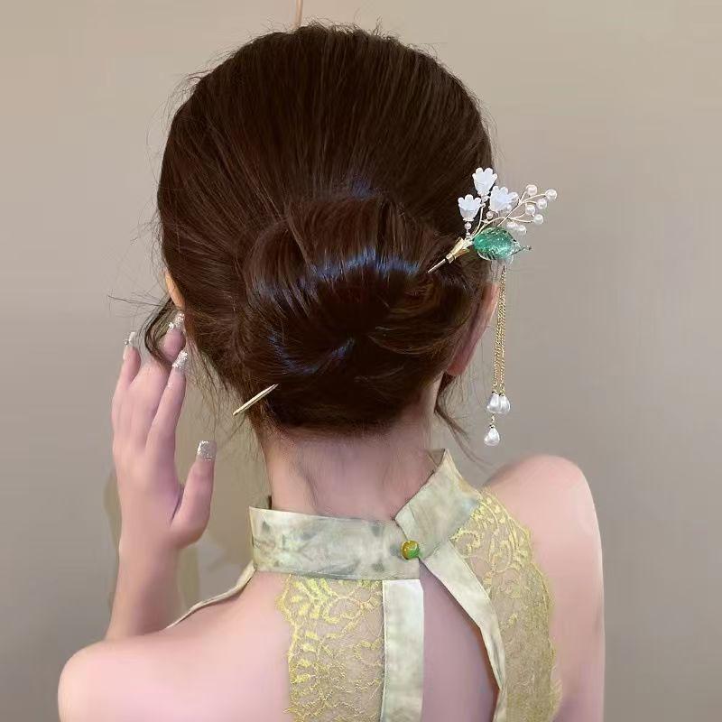 Cherry Blossom Tassel Hairpins: Elegant Hanfu Inspired Hair Accessories for Spring and Summer