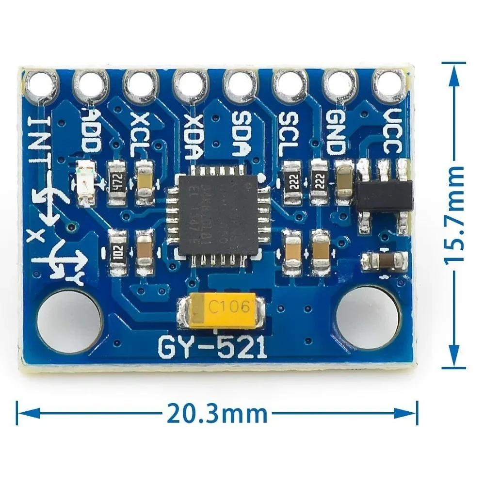 1pcs GY-521 MPU-6050 MPU6050 3 Axis Analog Gyroscope Sensors + Accelerometer Module IIC I2C For Arduino Quadcopter Drone 3-5V