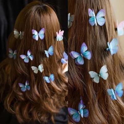5PCS Nova Princesa Bonito Malha Dupla Camada Borboleta Adorável Meninas Grampos de Cabelo Crianças Headwear Grampos de Cabelo Grampos de Cabelo Acessórios de Cabelo