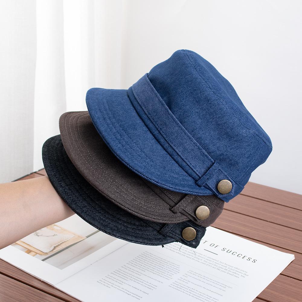 New retro British style flat top hat women's casual versatile face small fashionable equestrian hat out of the face hat