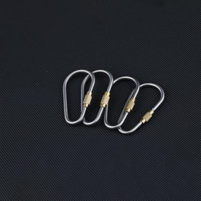 Titanium Alloy Screw-Lock Key Ring Portable Lightweight Hanging Clip EDC Outdoor Camping Hiking Clip Backpack Clip Accessory