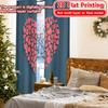 Set Of 2 Modern Flat Printing Heart Bloom Window Curtain Versatile Fabric Curtains Decorations Home Use Translucent Polyester
