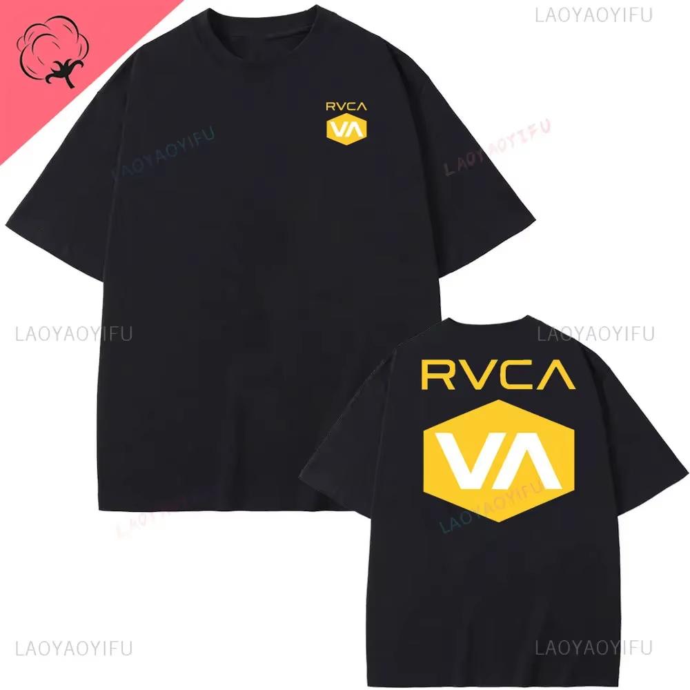 RVCA T Shirt Black Tee Summer Cotton Tshirt Summer Short Sleeve Fashion Men Women Design Brand T-shirt Top Streetwear Clothes