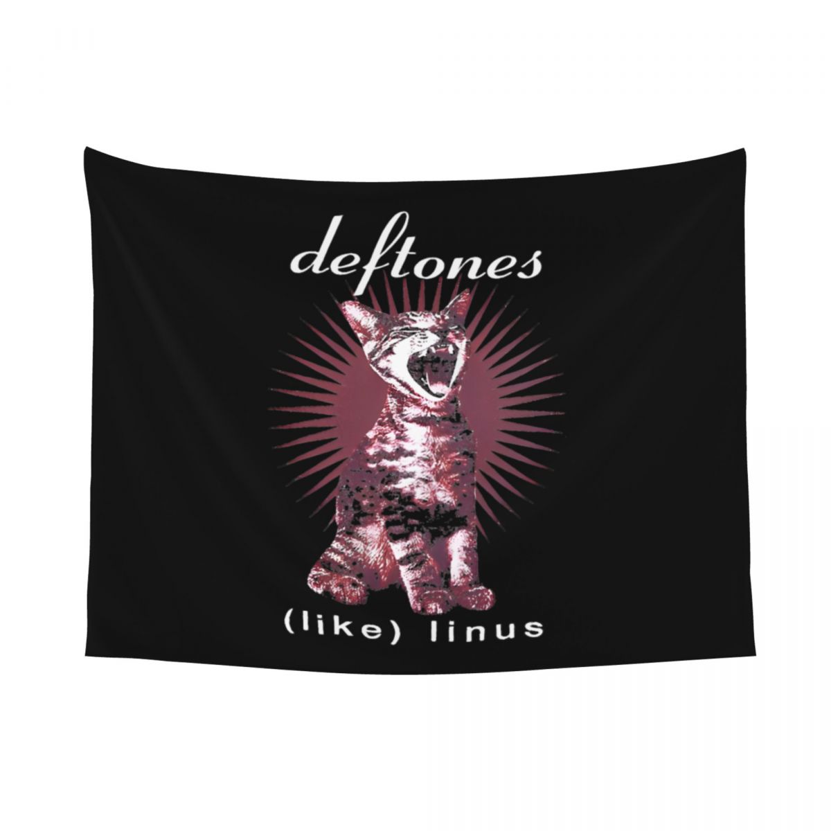 

Deftones Кот Хиппи Полиэстеристый Гобелен Настенный Металл Панк Рок Музыкальное Искусство Плед для Декора Комнаты в Общежитии 74x94cm(29x37in)