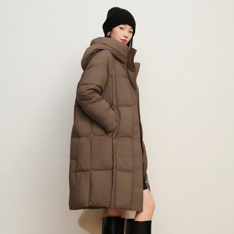 Elva' Island Women's Premium Hooded Mid-Length Thick Down Jacket