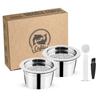 i Cafilas [YK01] Reusable Coffee Capsule Refillable Filter 304 Stainless Steel Cream Maker for Lavazza Blue Espresso Point Tchibo Cafissimo K Fee