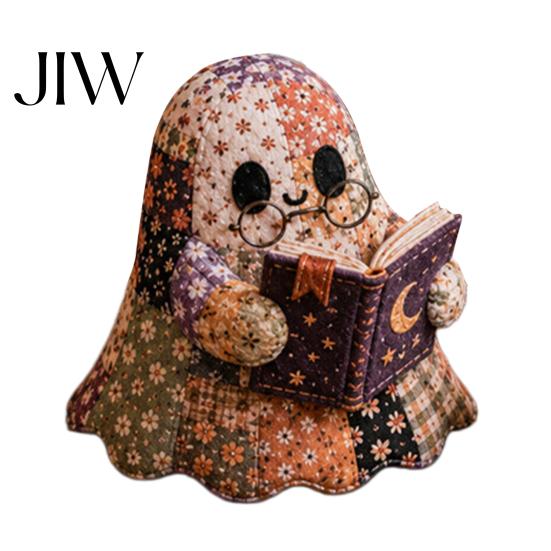 Handgefertigte Geistpuppen-Zubehör Halloween Patchwork-Set, Niedliches DIY-Nähset mit vorgeschnittenen skurrilen Bastelstoffen, Herbst-Feiertags-Bastelset für