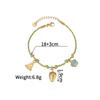Atoztide Shell Starfish Conch Cherry Charm Bracelet for Women Girls Stainless Steel Gold Color Bead Chain Bracelet Jewelry Gift