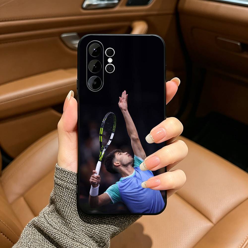 C-Carlos -A-Alcaraz-Tennis Phone Case For Samsung S25,S24,S21,S22,,Plus S23,S30,Ultra,S20,Fe,Lite,Black Soft Silicone