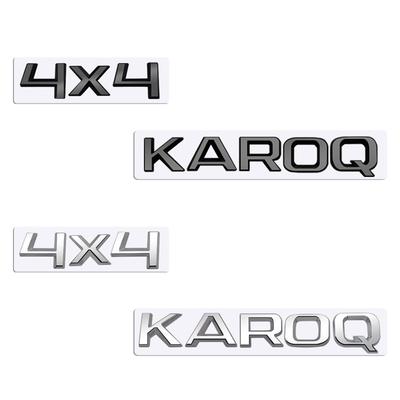 MetaL 3D Abzeichen Logo Auto Heckklappe Karosserie Aufkleber Buchstaben Emblem Für Karoq 4X4 Zubehör Glänzend Schwarz Matt Schwarz