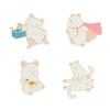 Cute Cartoon Cat Enamel Pin Brooch Adorable Creative Animal Jewelry Accessory