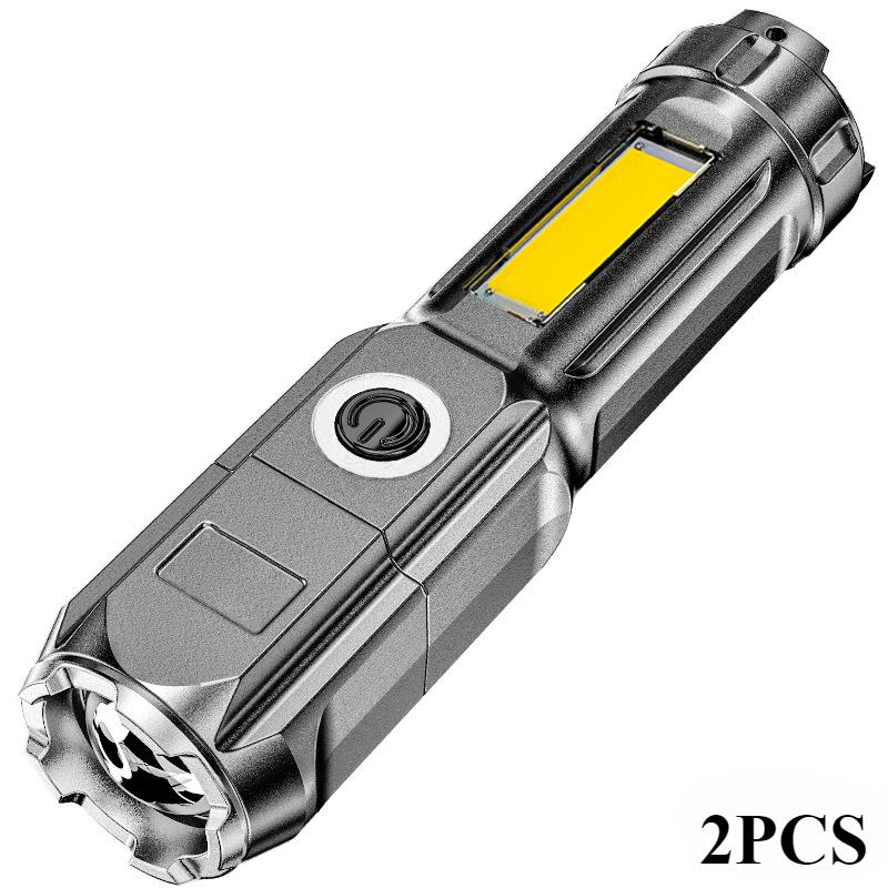 4 Lighting Mode Super Bright LED Flashlights Telescopic Zoom Torch USB 18650 Long-Range Waterproof Camping Flashlight