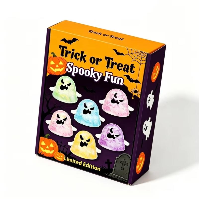 5Pcs Ghost Pinch Set Stress-Relief Toy Halloween Prank Ghost Festival Tricky Party Carnival Celebration Gift Souvenir