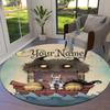 Moonlit Voyage Custom Name Round Area Rug Carpet Rug For Living Room Bedroom Sofa Playroom Decor Nonslip Floor Mat