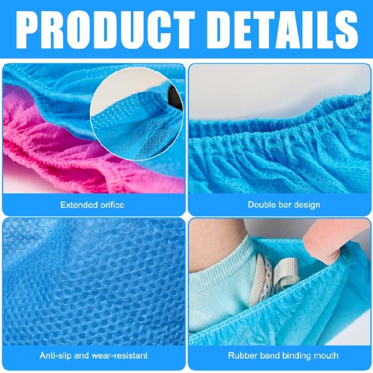 100Pcs Slip Resistant Shoe Covers Overshoes Slip Resistant Shoe Boot Covers For Home School Laboratory Office Hospital