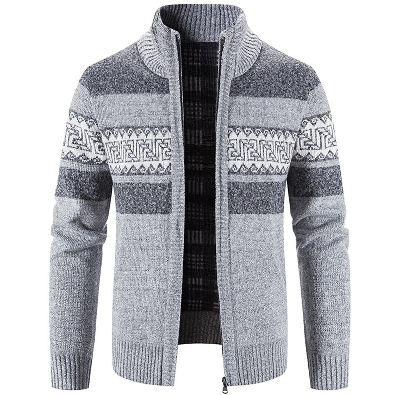 Knitted Cardigan For Men in Autumn and Winter Korean Sweater Stand Collar Joker Casual Coat Autumn Men's Coat