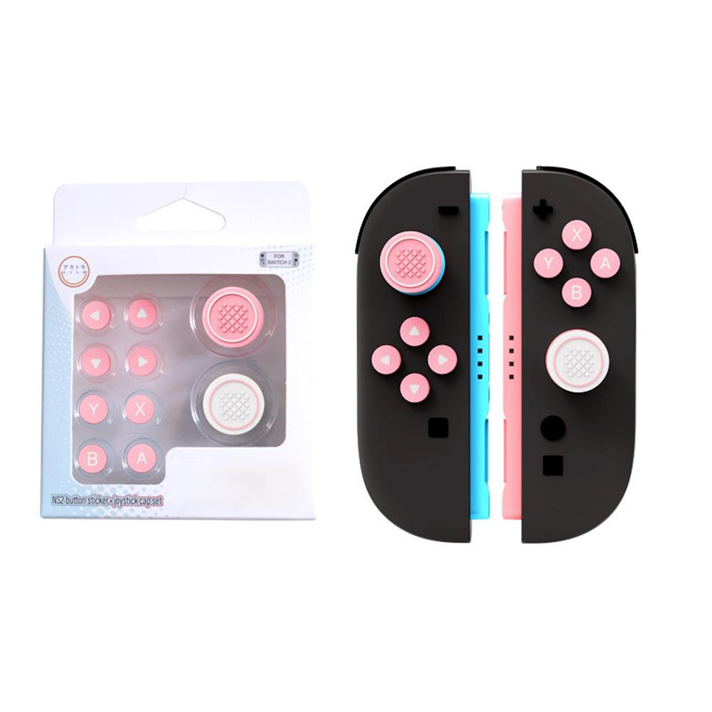 For Nintendo Switch 2 Thumb Grip Caps Joystick Caps & ABXY Button Sticker Set for Switch 2 Joycon Game Accessories Kit