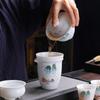 Hand-Painted Mutton Fat Jade Ceramic Kung Fu Tea Set