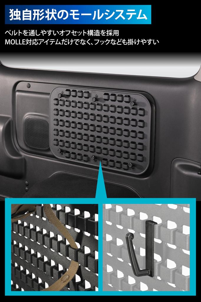 Carmate CX539K Molle Panel for Caravan NV350 MOLLE System Lightweight Resin with Expandable Small Item Easy Installation and Ideal for Commercial Car