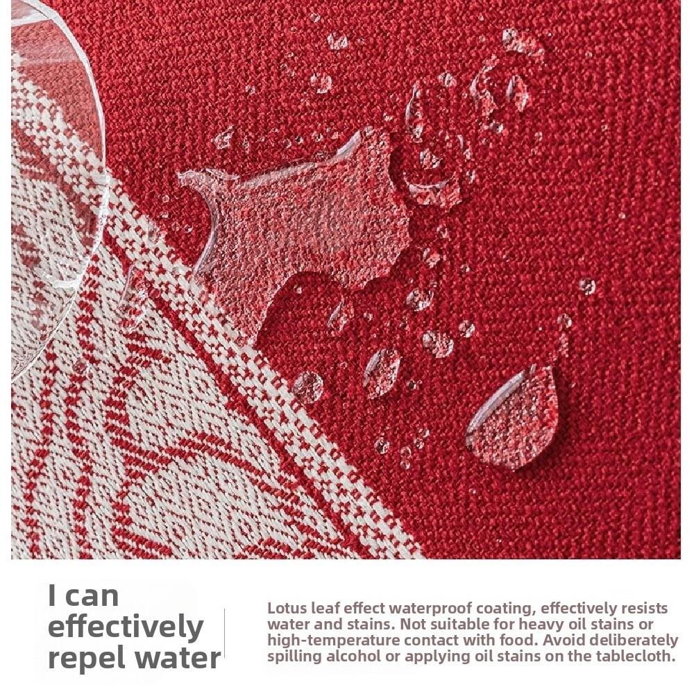 Red Christmas Table Runner Thickened Elks Tablecloth Creative Xmas Desktop Decoration  Living Room