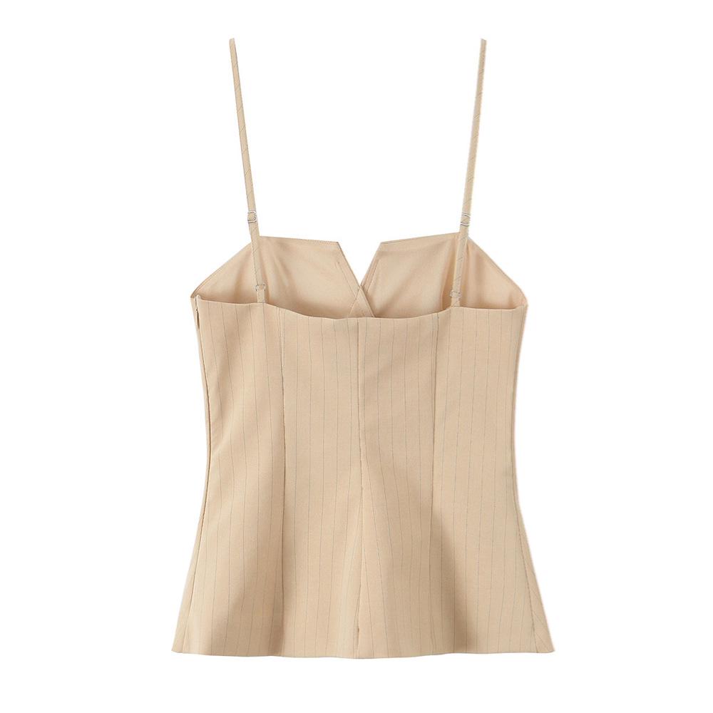 2025 Spring/Summer Women's Camisole & High-Waisted Striped Skirt Set