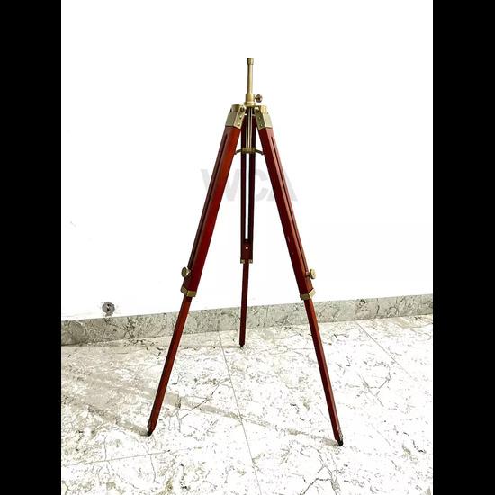 Handmade Wooden Tripod Stand Nautical Antique Adjustable Tripod Shade Lamp