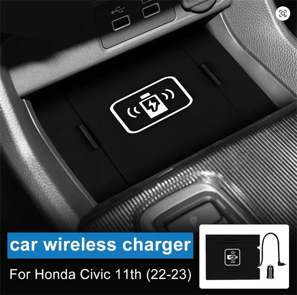 QI Wireless Car Phone Charger Charging PVC Pad For Honda Civic 11th 22-2023