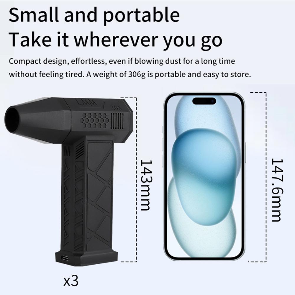 Handheld Brushless Motor Jet Dry Blower 130,000RPM Turbofan 200W High Power Dust Blower Compressed Air Duster Keyboard Cleaning