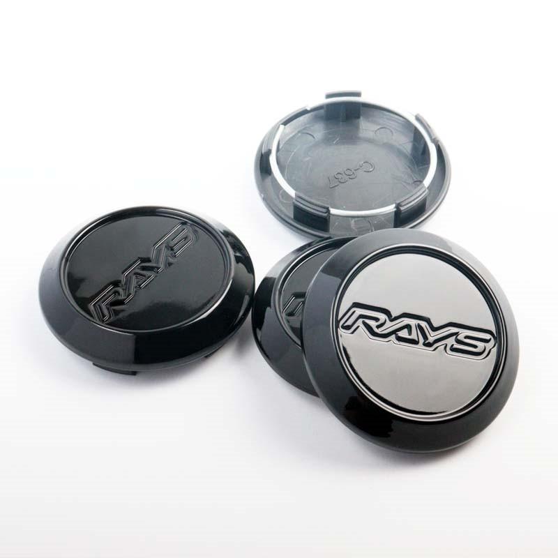 4pcs Wheel Caps Rays 3D Emblem 64mm/2.52 Inch Wheel Center Cap Wheel Cover Hub Cap Black Car Accessories