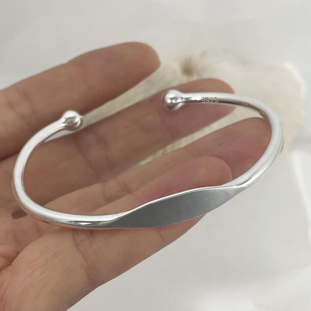 100% Massives 925 Sterling Silber Metallarmband für Damen Herren Vintage Handgefertigt Schlicht Geburtstag Geschenk S-B451