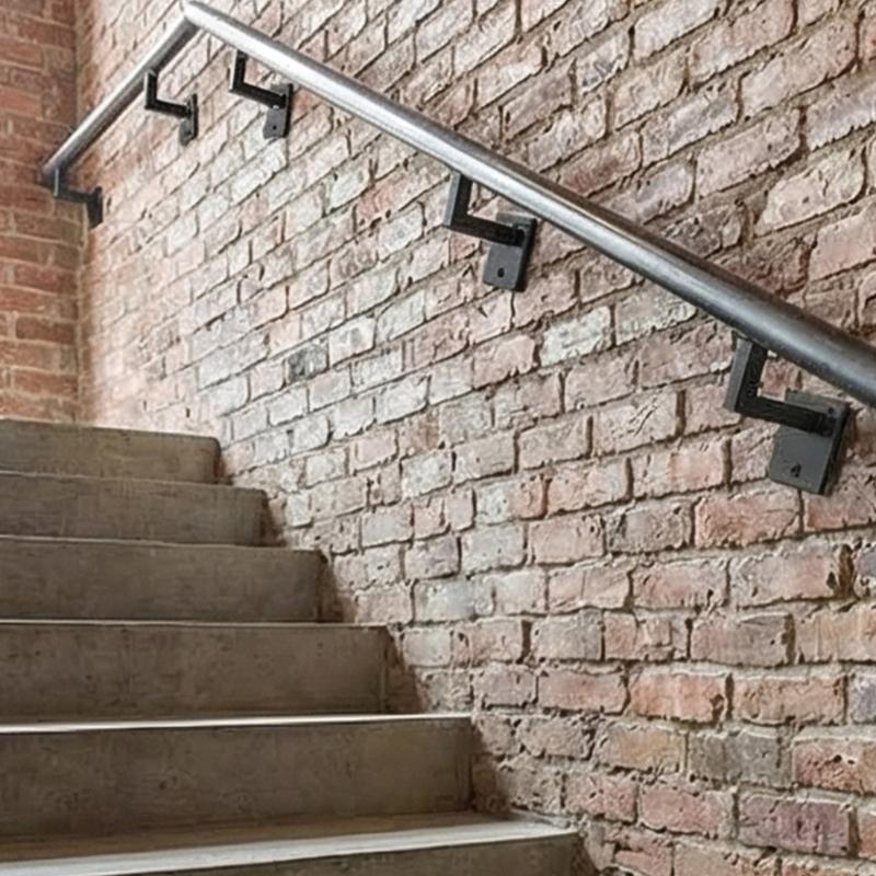 4 Stück Edelstahl L-förmige Treppengeländerhalterungen Wandhalterung Geländerhalterung für moderne Wohn- und Geschäftsräume