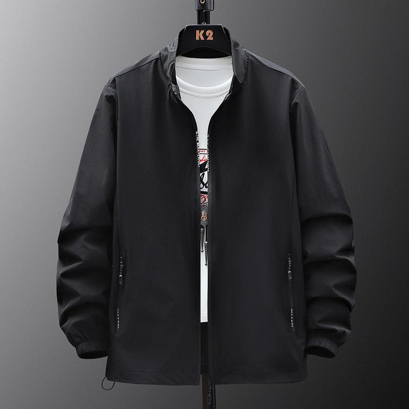 Large Size Trendy Spring and Autumn Men's Jacket Plus Fat Fat Guy Loose Casual Fat Guy Thin Simple Fashion Coat