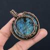 Labradorite Pendant, Handmade Gemstone 999 Copper Wire Wrapped Pendant Antique Jewelry, For Gift Silver Jewelry