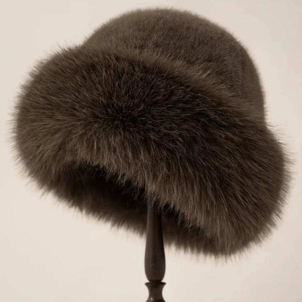 Plush Mongolia Cap Autumn And Winter New Thickened Cold Warm Imitation Fur Fashion Simple Pot Hat Women's Hat