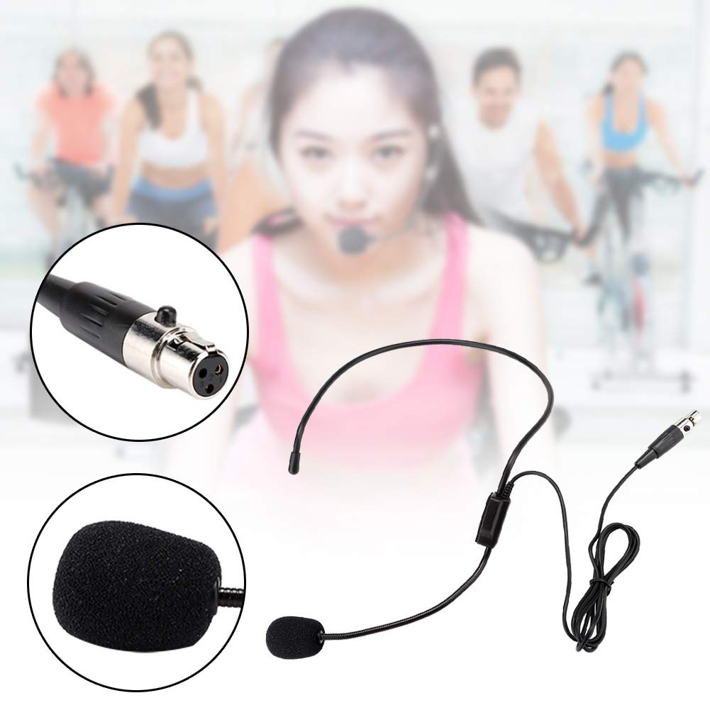 Akozon 3-Pin XLR Headset Microphone Mini XLR Professional Headwear Microphone Ta3F Plug