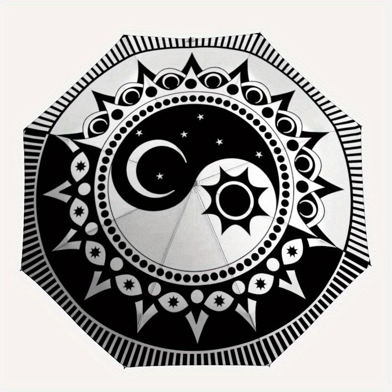 

1pc Cosmic Symbol Art Automatic Open/Close Umbrella, Umbrella with cartoon Design, Portable Compact Umbrella for Men & Women, Good Holiday G