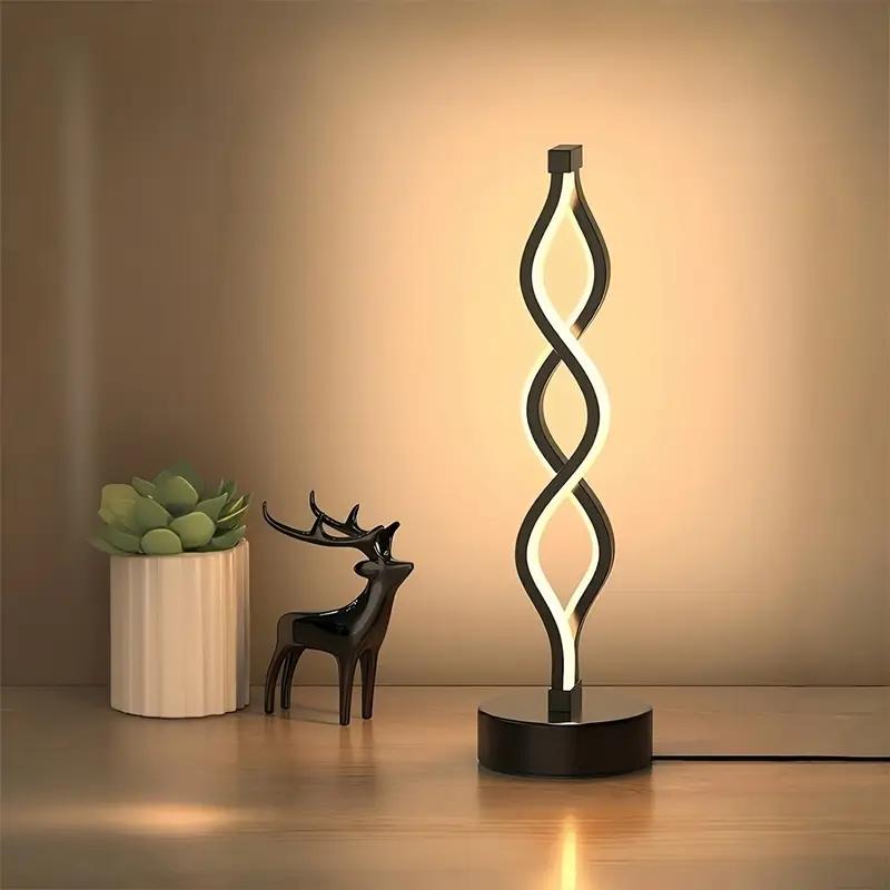 Elegant Spiral Seaweed Desk Lamp Modern Nordic Style USB Powered Adjustable Brightness Suitable for Bedroom and Living Room