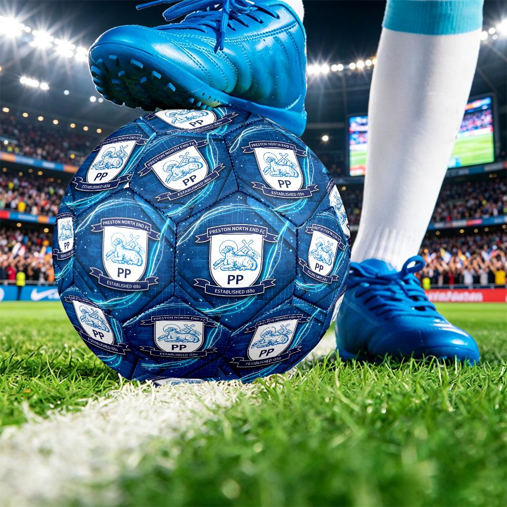 Preston North End FootballPrinted Size 5 Soccer B Football, Anti Slip Adult Match Football Souvenir for Football Fans