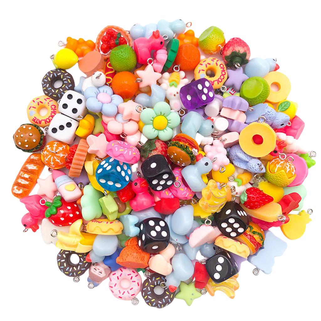 Pack of 20 Colorful Mix Random Beads for Necklace Bracelet Jewelry Making Supplies Stylish Resin Pendant Accessories