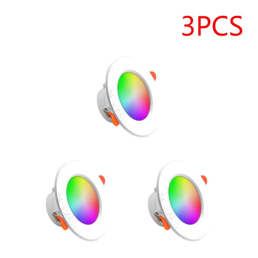 10-1PCS WiFi Smart LED Downlight RGB LED Bulb Tuya Dimmable Downlight AC85-265V Bluetooth-Compatible Lamp