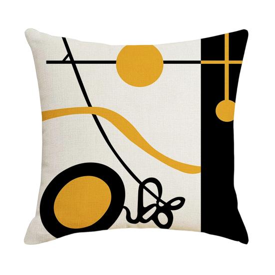Geometric Cushion Cover, Modern Abstract Throw Pillow Cover, Decorative 18x18 Inch Washable Pillow Case for Sofa Couch Car Seat Decor