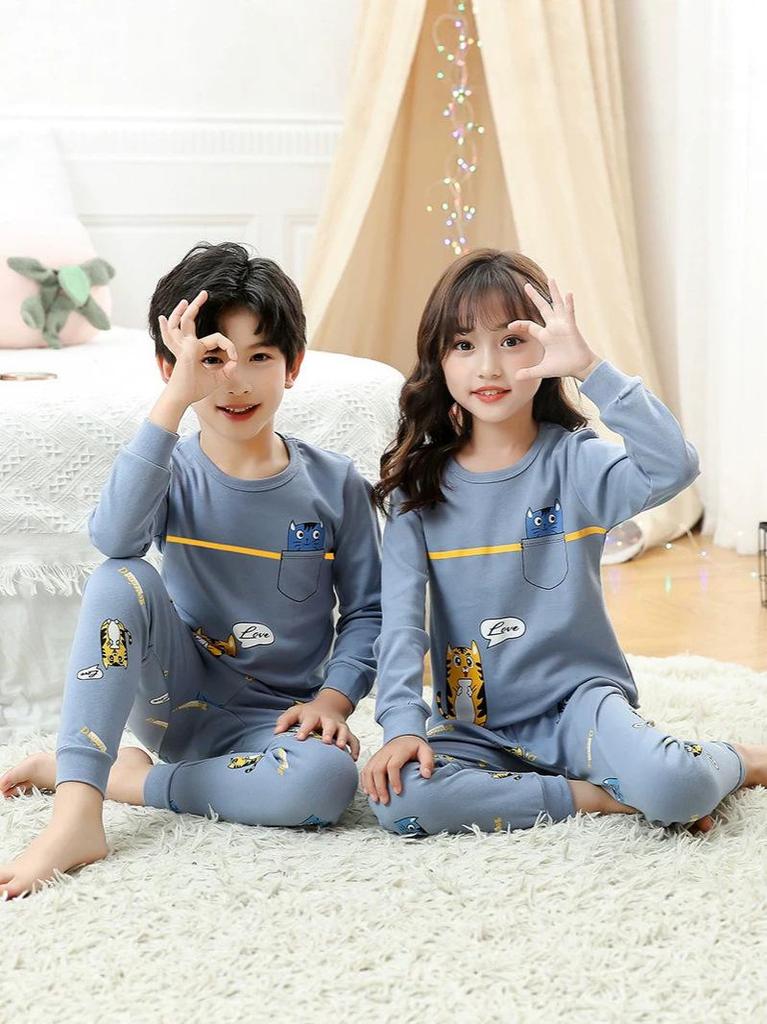 Children's Pure Cotton Autumn/Winter Set - Boys & Girls Junior High - Underwear & Trousers