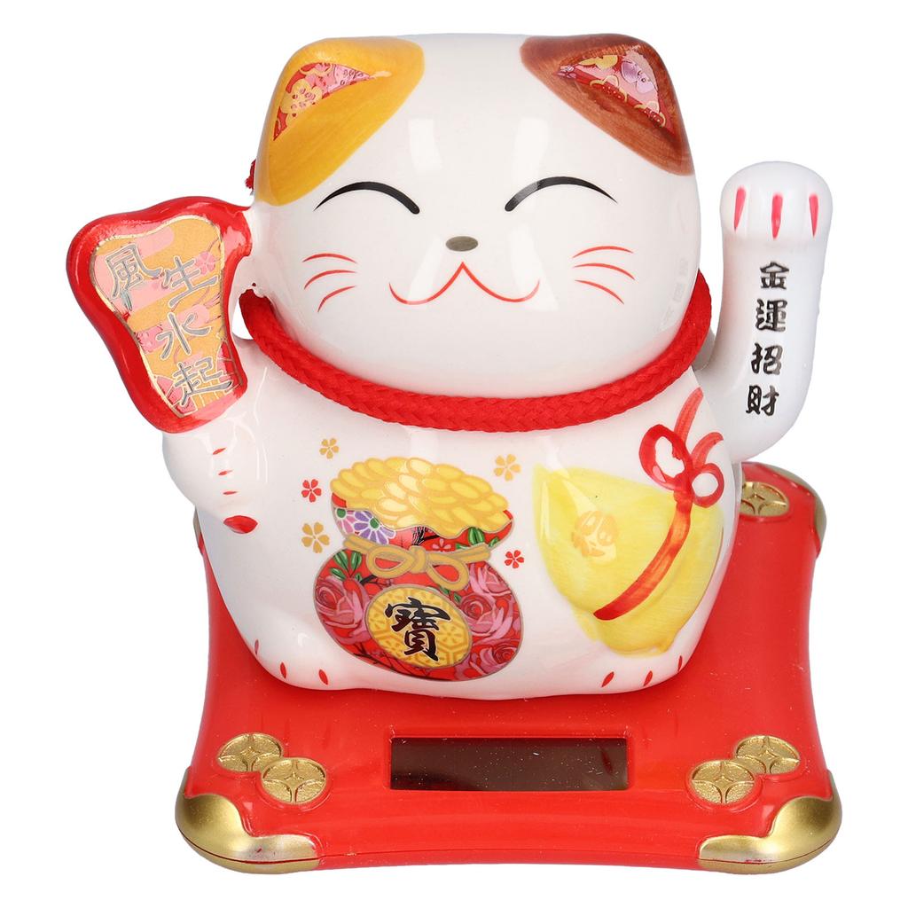 Ceramic Wealth Welcoming Cat Ornament Desktop Fortune Cat Craft for Home Shop Store Business
