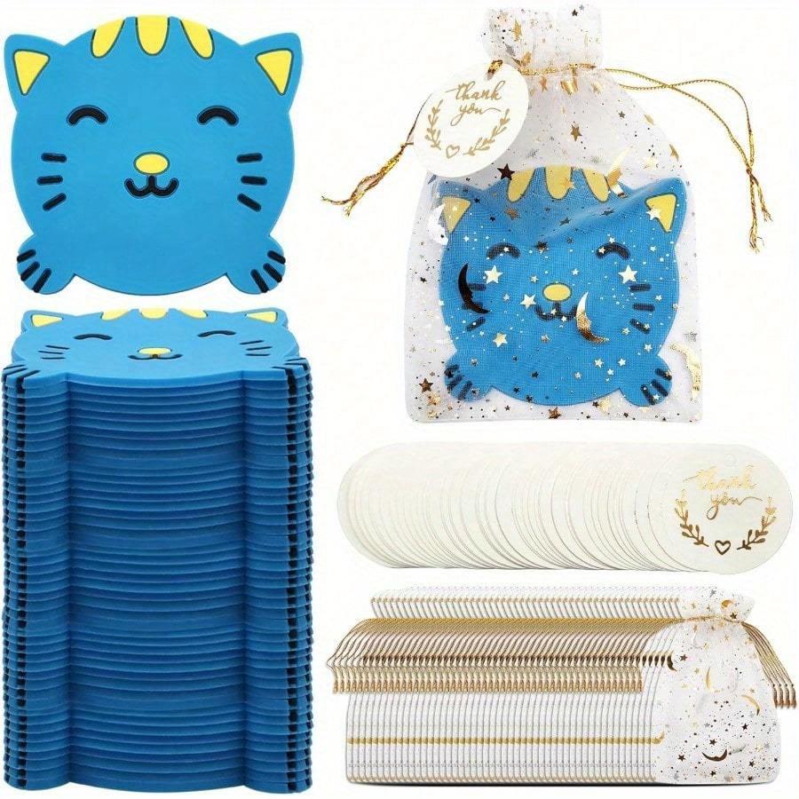 

Подарунки для гостей на Baby Shower, Сувеніри для вечірки, Подарунки-подяки на Baby Shower, Включаючи милі силіконові підставки під напої, Органдза-мішечки. Blue