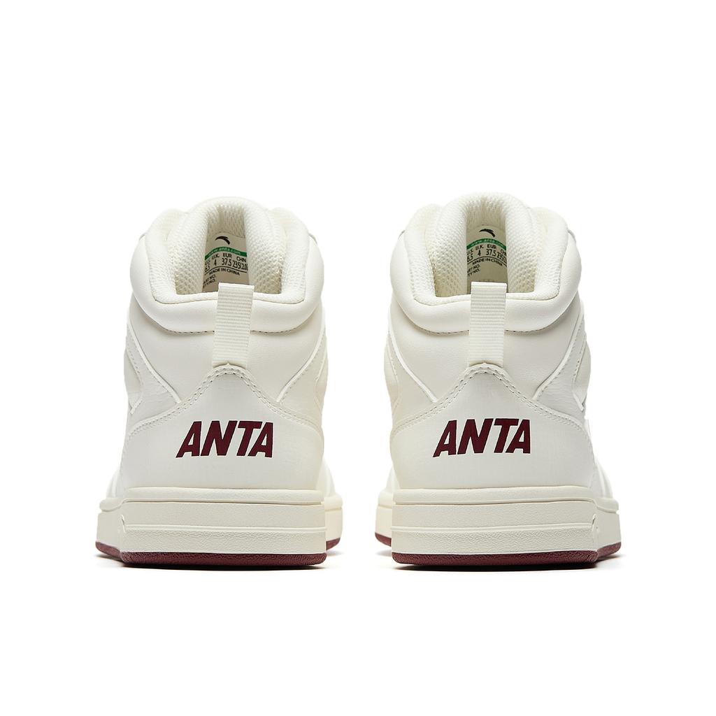 Anta Year 2 Retro Red Simple Versatile Urban Commuting Warm Increased Height Lightweight High-Top Skate Shoes Kids Sneaker White 922548011-2