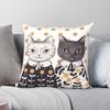 Kittens In Capes Square Pillowcase Polyester Linen Velvet Creative Zip Decor Pillow Case Home Cushion Cover