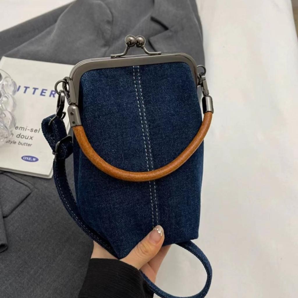New Original Denim Bag Phone Bag Crossbody Bag Artistic Handbag Versatile Commuter Handmade Women's Bag